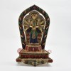 Hand Made Silver Plated Copper Alloy with Filigree Carvings Amoghapasha Lokeshvara Statue