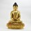 Hand Made Copper Alloy Gold Gilded and Hand Painted Face 18" Enlightenment Shakyamuni Buddha Statue