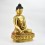 Hand Made Copper Alloy Gold Gilded and Hand Painted Face 18" Enlightenment Shakyamuni Buddha Statue