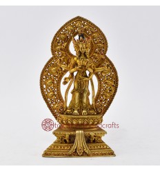 Machine Made Gold Plated 7" Standing Namgyalma Buddha Statue