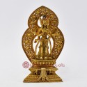 Machine Made Gold Plated 7" Standing Namgyalma Buddha Statue