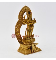 Machine Made Gold Plated 7" Standing Namgyalma Buddha Statue