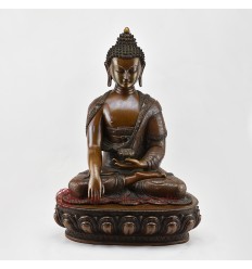 Hand Made Copper Alloy in Oxidation Finish 18" Shakyamuni Buddha Statue