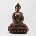 Hand Made Copper Alloy in Oxidation Finish 18" Shakyamuni Buddha Statue