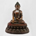 Hand Made Copper Alloy in Oxidation Finish 18" Shakyamuni Buddha Statue