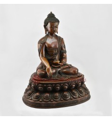 Hand Made Copper Alloy in Oxidation Finish 18" Shakyamuni Buddha Statue