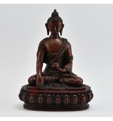 Hand Made Copper Alloy in Oxidation Finish 9" Shakyamuni Buddha Statue