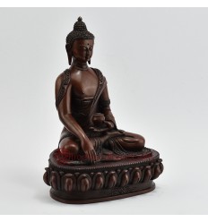 Hand Made Copper Alloy in Oxidation Finish 9" Shakyamuni Buddha Statue