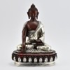 Hand Made  Silver-Plated Copper Alloy in Oxidation Finish 9" Shakyamuni Buddha Statue