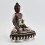 Hand Made  Silver-Plated Copper Alloy in Oxidation Finish 9" Shakyamuni Buddha Statue