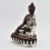 Hand Made  Silver-Plated Copper Alloy in Oxidation Finish 9" Shakyamuni Buddha Statue