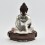 Hand Made  Silver-Plated Copper Alloy in Oxidation Finish 9" Shakyamuni Buddha Statue