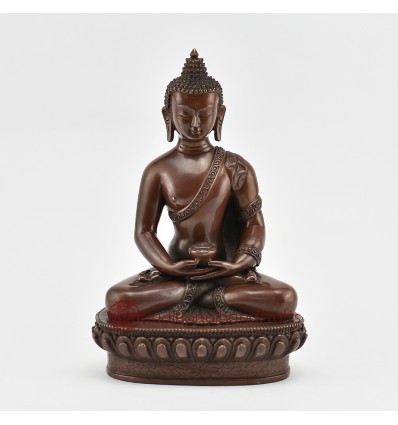 Hand Made Copper Alloy in Oxidation Finish 9" Amida Buddha Statue