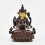 Machine Made with Copper Alloy in Oxidation Finish and Hand-Painted Face 4.25" Four Armed Chenrezig Statue