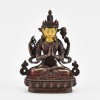 Machine Made with Copper Alloy in Oxidation Finish and Hand-Painted Face 4.25" Four Armed Chenrezig Statue