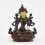 Machine Made with Copper Alloy in Oxidation Finish and Hand-Painted Face 4.25" Green Tara Statue