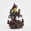 Machine Made with Copper Alloy in Oxidation Finish and Hand-Painted Face 4.25" Green Tara Statue