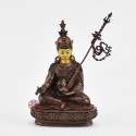 Machine Made with Copper Alloy in Oxidation Finish and Hand-Painted Face4.25" Guru Padmasambhava Statue