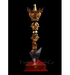 Fine Quality 27" Hand Crafted Phurba/Phurwa Set - Tibetan Buddhist Ritual Dagger from Patan, Nepal