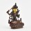 Machine Made with Copper Alloy in Oxidation Finish and Hand-Painted Face 4.25" Manjushri Statue