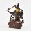 Machine Made with Copper Alloy in Oxidation Finish and Hand-Painted Face 4.25" Manjushri Statue