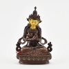 Machine Made with Copper Alloy in Oxidation Finish and Hand-Painted Face 4.25" Vajradhara Statue