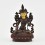 Machine Made with Copper Alloy in Oxidation Finish and Hand-Painted Face 4.25" White Tara Statue