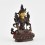 Machine Made with Copper Alloy in Oxidation Finish and Hand-Painted Face 4.25" White Tara Statue