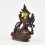 Machine Made with Copper Alloy in Oxidation Finish and Hand-Painted Face 4.25" White Tara Statue