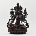 Hand Made Copper Alloy in Oxidation Finish 14.5" White Tara / Drolkar Statue