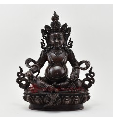 Hand Made Copper Alloy in Oxidation Finish 12.5" Yellow Dzambhala Statue