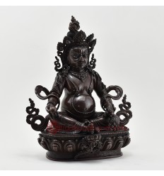 Hand Made Copper Alloy in Oxidation Finish 12.5" Yellow Dzambhala Statue