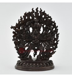 Machine Made Copper Alloy in Oxidation Finish 5.5" Chakrasamvara Vajravarahi Statue
