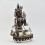 Hand Made Silver-Plated Copper Alloy in Oxidation Finish 13" White Tara Statue