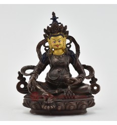 Machine Made with Copper Alloy in Oxidation Finish and Hand-Painted Face 4.75" Yellow Jambala Statue