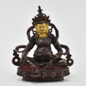 Machine Made with Copper Alloy in Oxidation Finish and Hand-Painted Face 4.75" Yellow Jambala Statue