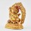 Machine Made Gold-Plated Copper Alloy with Hand-Painted Face 4.75" Bernagchen Mahakala Statue