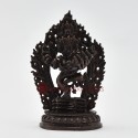 Machine Made Copper Alloy in Oxidation Finish 5.75" Hevajra with Nairatmya Statue