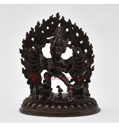 Machine Made Copper Alloy in Oxidation Finish 5" Yamantaka Statue