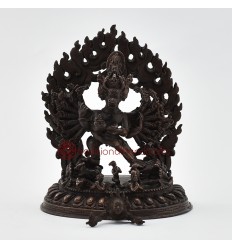 Machine Made Copper Alloy in Oxidation Finish 5" Yamantaka Statue