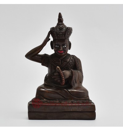 Hand Made Copper Alloy in Oxidation Finish 5.25" The 16th Karmapa - Rangjung Rigpe Dorje Statue