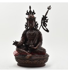 Hand Made Copper Alloy in Oxidation Finish 14" Guru Rinpoche Statue