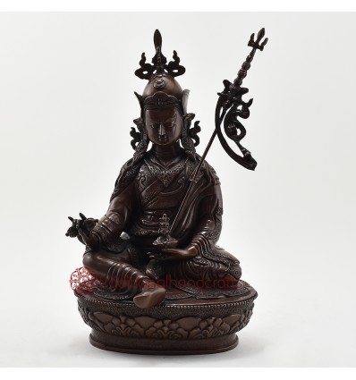 Hand Made Copper Alloy in Oxidation Finish 14" Guru Rinpoche Statue