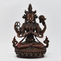 Hand Made Copper Alloy in Oxidation Finish 9.75" Chenrezig Statue