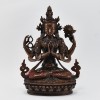 Hand Made Copper Alloy in Oxidation Finish 9.75" Chenrezig Statue
