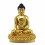 Hand Made 24-Karat Gold-Gilded Copper Alloy with Hand-Painted Face 13" Shakyamuni Buddha Statue