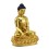 Hand Made 24-Karat Gold-Gilded Copper Alloy with Hand-Painted Face 13" Shakyamuni Buddha Statue