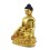 Hand Made 24-Karat Gold-Gilded Copper Alloy with Hand-Painted Face 13" Shakyamuni Buddha Statue