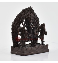 Machine Made Copper Alloy in Oxidation Finish  4.5" Palden Lhamo Statue