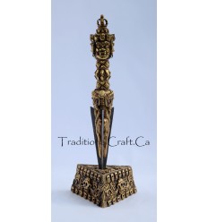 11.75" Hand Crafted Phurba/Phurwa Set - Tibetan Buddhist Ritual Dagger from Patan, Nepal